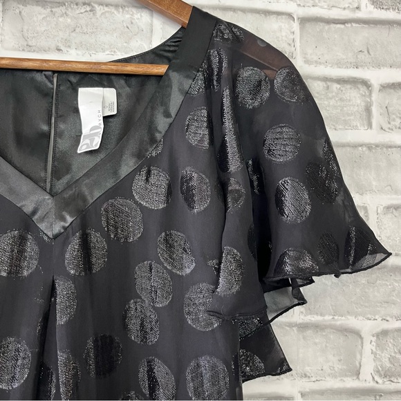 2B Rych Polka Dot Flutter Sleeve Elegant Silk Mini Dress Flirty Lightweight Sz 0 - Picture 2 of 9